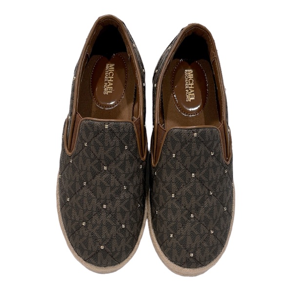 MICHAEL KORS LIBBY STUDDED QUILTED LOGO SLIP-ON SNEAKERS SIZE 6 M‎ - Picture 6 of 8